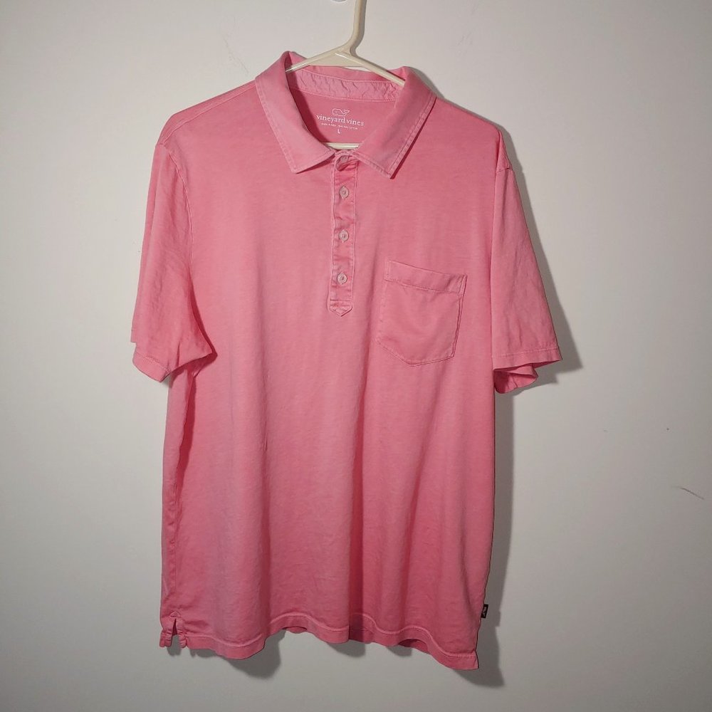 Vineyard Vines Short Sleeve Polo Shirt Size L Pink